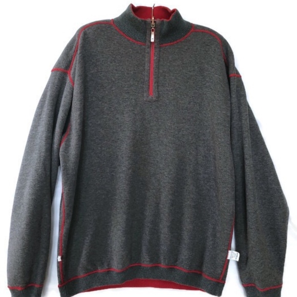 Tommy Bahama Reversible 1/2 Zip On the Flip Side - Picture 2 of 8